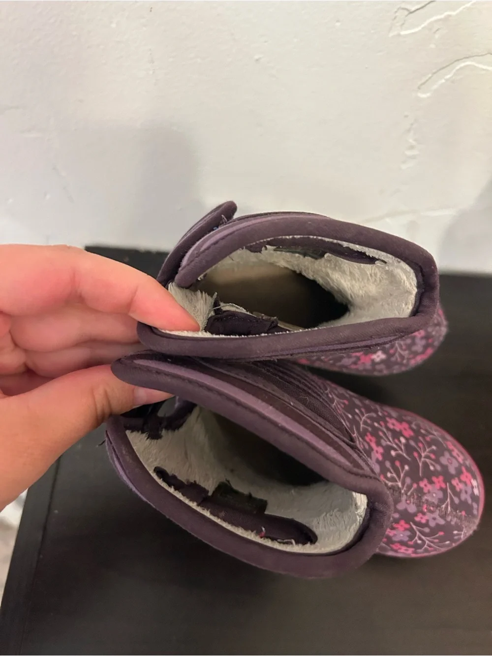 Floral purple baby Bog winter boots